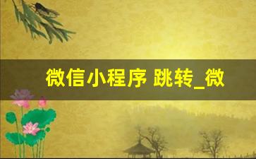 微信小程序 跳转_微信公众号跳转到小程序